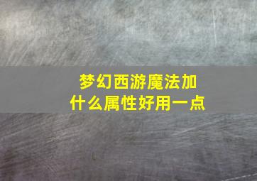 梦幻西游魔法加什么属性好用一点