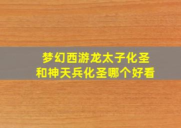 梦幻西游龙太子化圣和神天兵化圣哪个好看