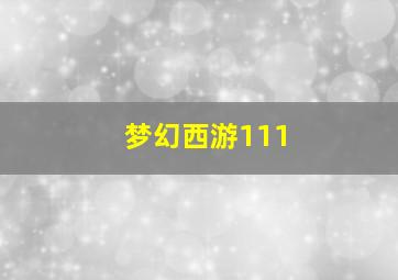 梦幻西游111