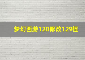 梦幻西游120修改129怪