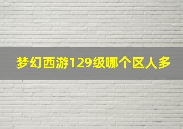 梦幻西游129级哪个区人多