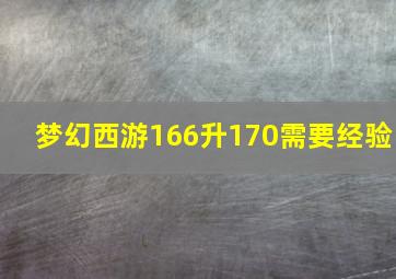 梦幻西游166升170需要经验