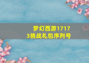 梦幻西游17173挑战礼包序列号