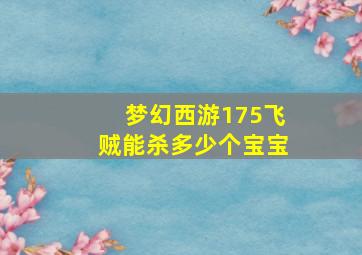 梦幻西游175飞贼能杀多少个宝宝