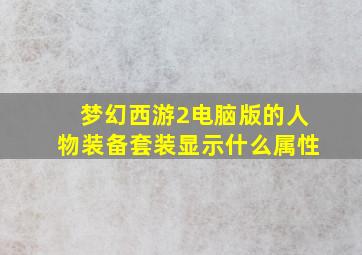 梦幻西游2电脑版的人物装备套装显示什么属性