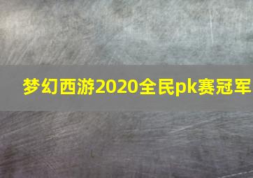 梦幻西游2020全民pk赛冠军