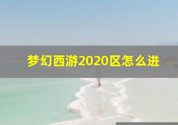 梦幻西游2020区怎么进