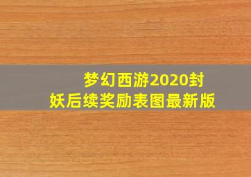 梦幻西游2020封妖后续奖励表图最新版