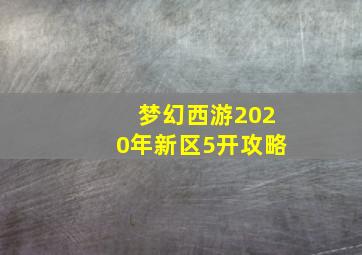 梦幻西游2020年新区5开攻略