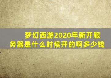 梦幻西游2020年新开服务器是什么时候开的啊多少钱