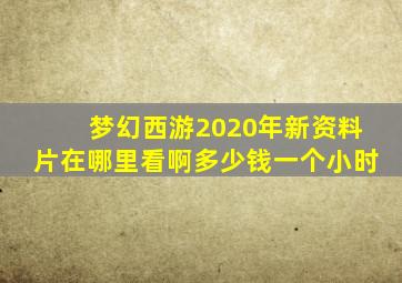 梦幻西游2020年新资料片在哪里看啊多少钱一个小时