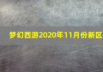 梦幻西游2020年11月份新区