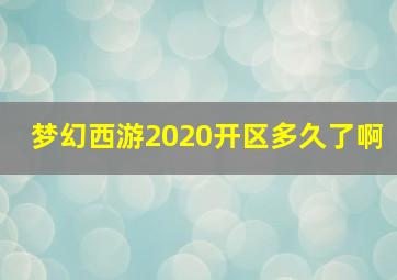 梦幻西游2020开区多久了啊