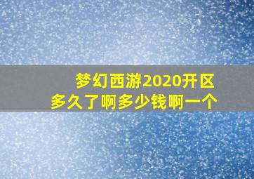 梦幻西游2020开区多久了啊多少钱啊一个