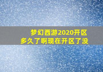 梦幻西游2020开区多久了啊现在开区了没