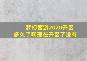 梦幻西游2020开区多久了啊现在开区了没有