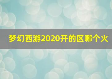 梦幻西游2020开的区哪个火