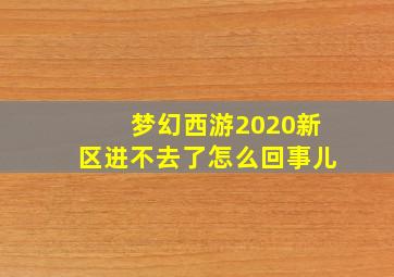 梦幻西游2020新区进不去了怎么回事儿