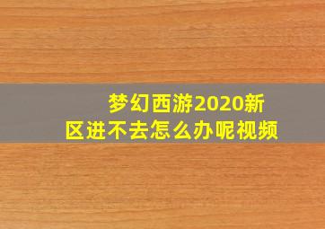 梦幻西游2020新区进不去怎么办呢视频