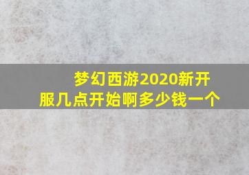 梦幻西游2020新开服几点开始啊多少钱一个