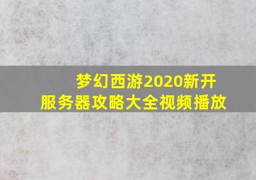 梦幻西游2020新开服务器攻略大全视频播放