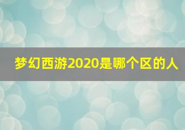 梦幻西游2020是哪个区的人