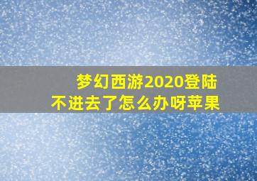 梦幻西游2020登陆不进去了怎么办呀苹果