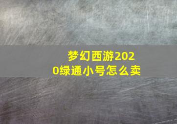 梦幻西游2020绿通小号怎么卖