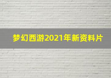 梦幻西游2021年新资料片