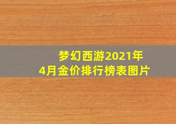 梦幻西游2021年4月金价排行榜表图片