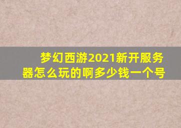 梦幻西游2021新开服务器怎么玩的啊多少钱一个号