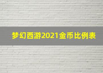 梦幻西游2021金币比例表