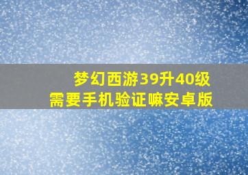 梦幻西游39升40级需要手机验证嘛安卓版