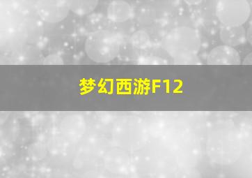 梦幻西游F12