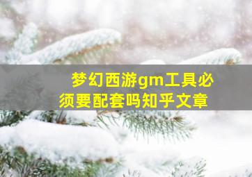 梦幻西游gm工具必须要配套吗知乎文章