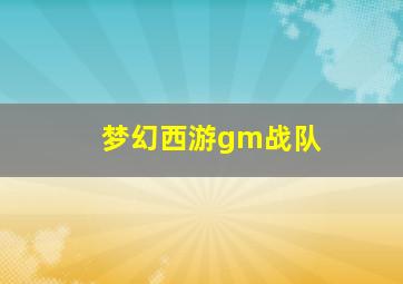 梦幻西游gm战队