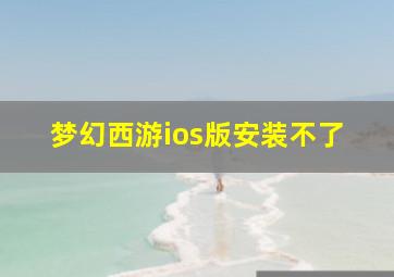 梦幻西游ios版安装不了