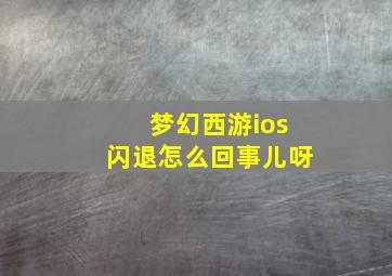 梦幻西游ios闪退怎么回事儿呀