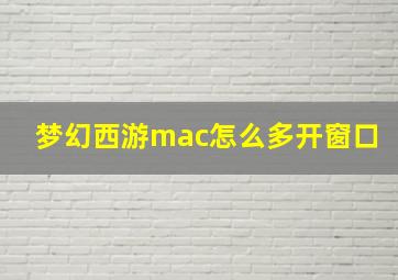 梦幻西游mac怎么多开窗口