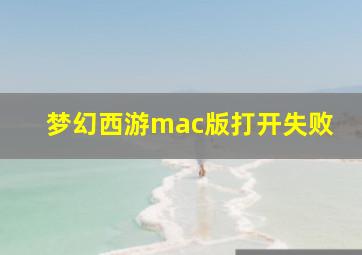 梦幻西游mac版打开失败