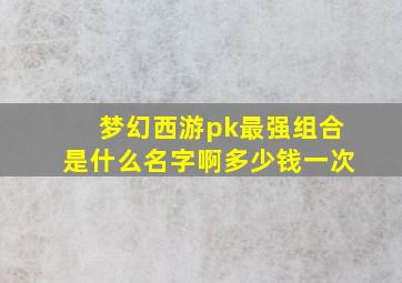 梦幻西游pk最强组合是什么名字啊多少钱一次