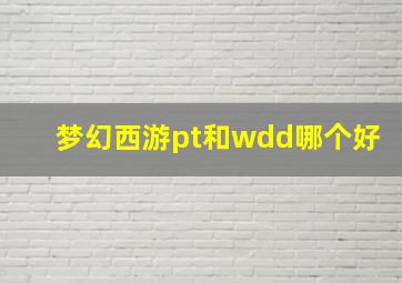 梦幻西游pt和wdd哪个好