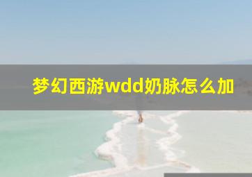 梦幻西游wdd奶脉怎么加