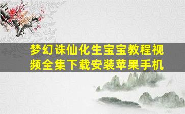 梦幻诛仙化生宝宝教程视频全集下载安装苹果手机