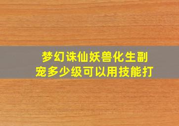 梦幻诛仙妖兽化生副宠多少级可以用技能打