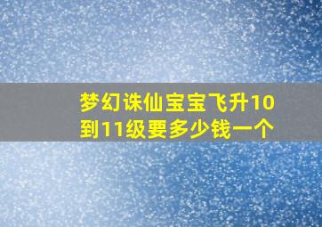 梦幻诛仙宝宝飞升10到11级要多少钱一个