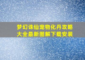 梦幻诛仙宠物化丹攻略大全最新图解下载安装