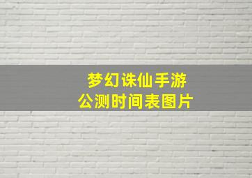 梦幻诛仙手游公测时间表图片