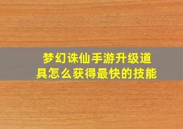 梦幻诛仙手游升级道具怎么获得最快的技能