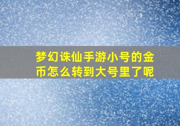 梦幻诛仙手游小号的金币怎么转到大号里了呢